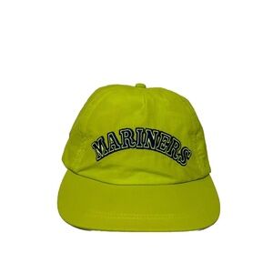 Vintage 90s Seattle  mariners hat neon yellow nylon SnapBack